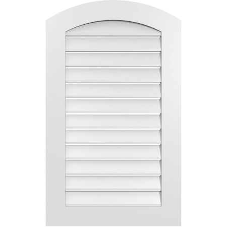 Ekena Millwork Arch Top Surface Mount PVC Gable Vent: Non-Functional, w/ 3-1/2"W x 1"P Standard Frame, 24"W x 38"H GVPAR24X3801SN